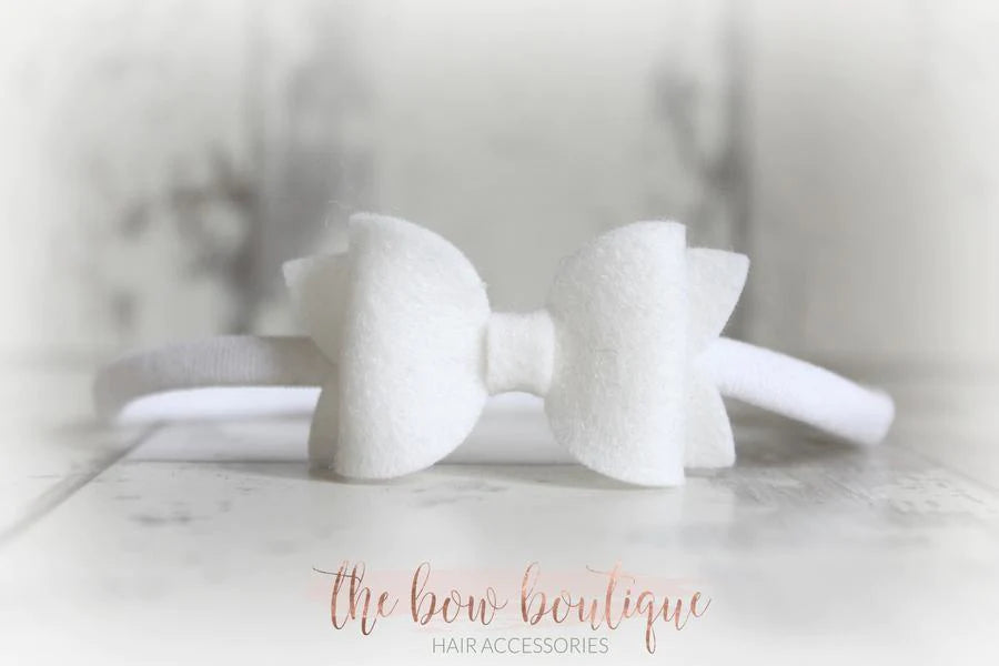 Mini deluxe felt bows | 25 Colours | Clip or headband