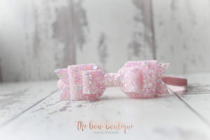 Double glitter bows (25 colours)