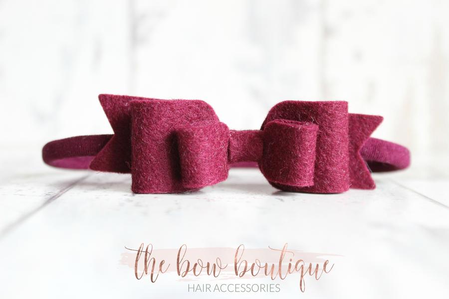 Double felt bows | 25 colours | Clip or headband