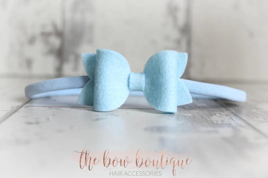 Mini deluxe felt bows | 25 Colours | Clip or headband