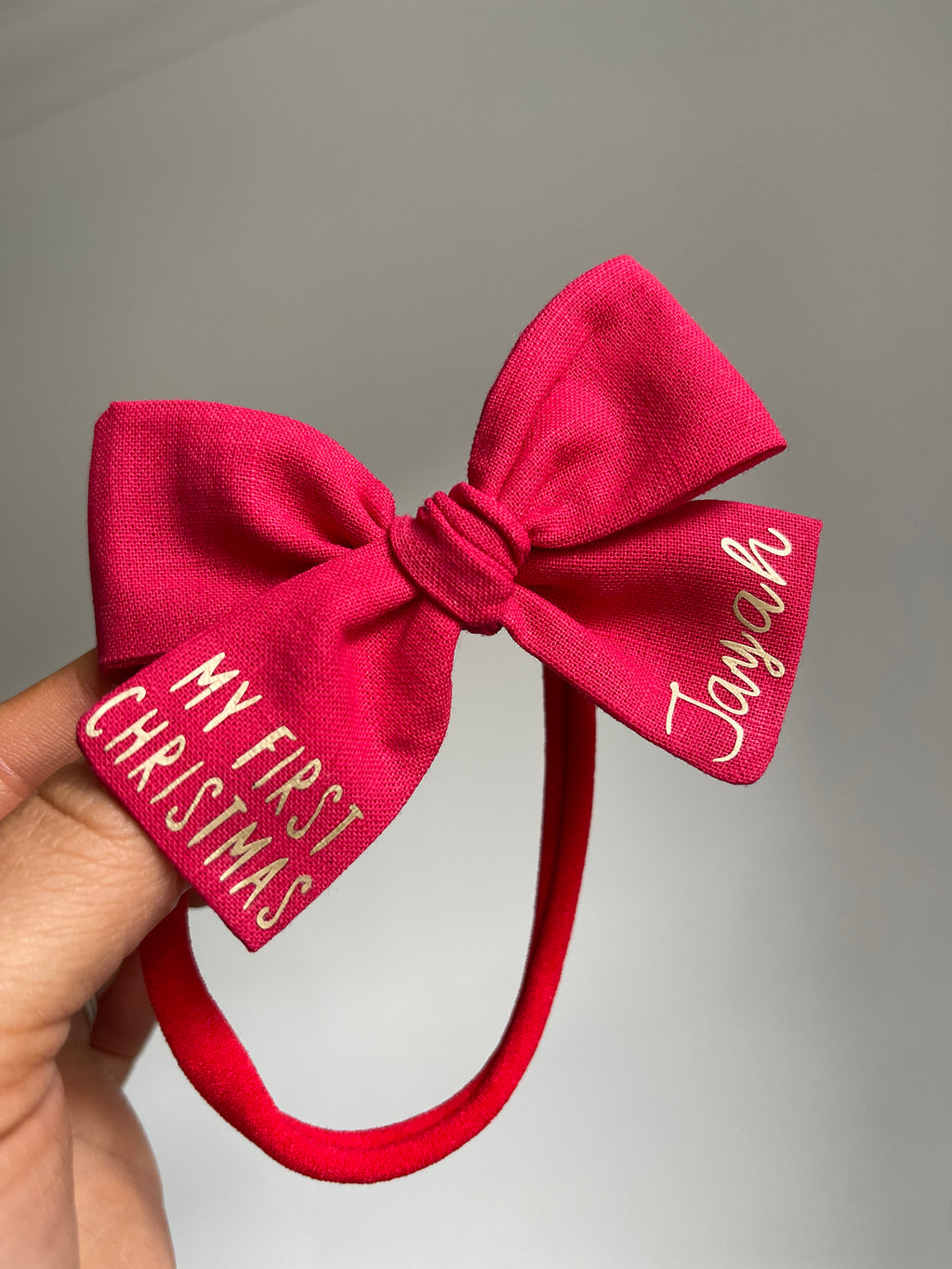 My first Christmas personalised Bow | Clip, headband or bobble