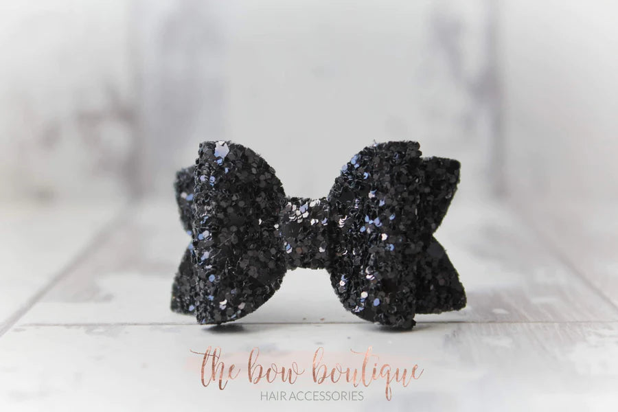Mini deluxe glitter bows | 22 Colours | Clip, headband or bobble
