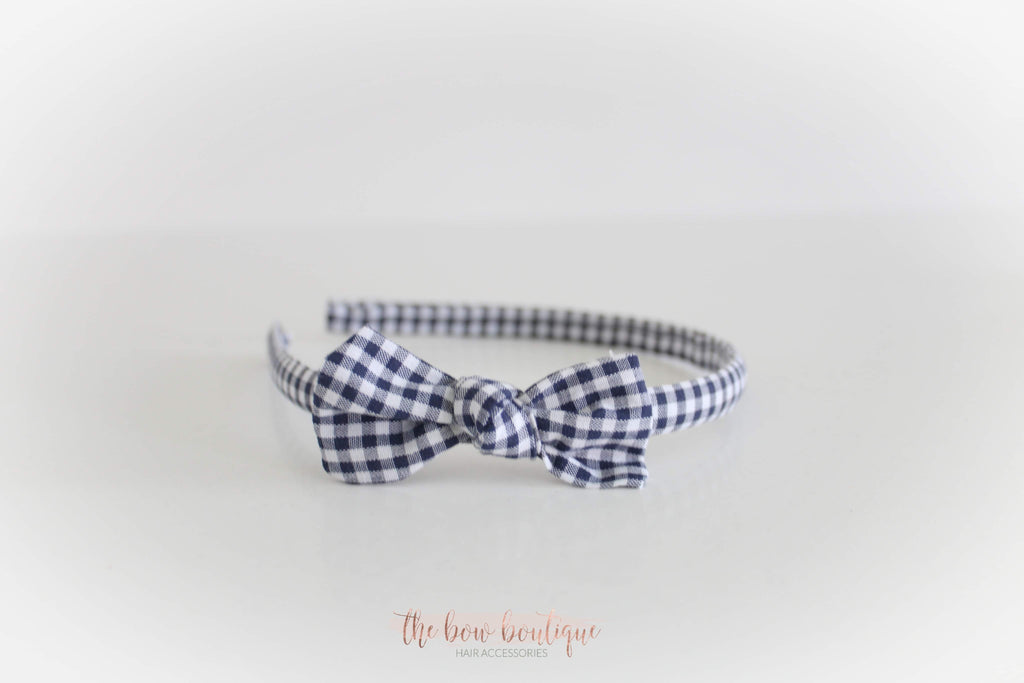 School gingham knot Alice headbands | 7 colours.