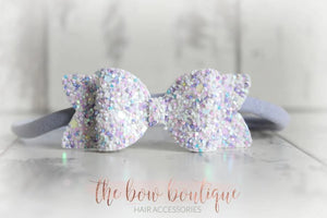 Small chunky glitter bows (25 Colours)