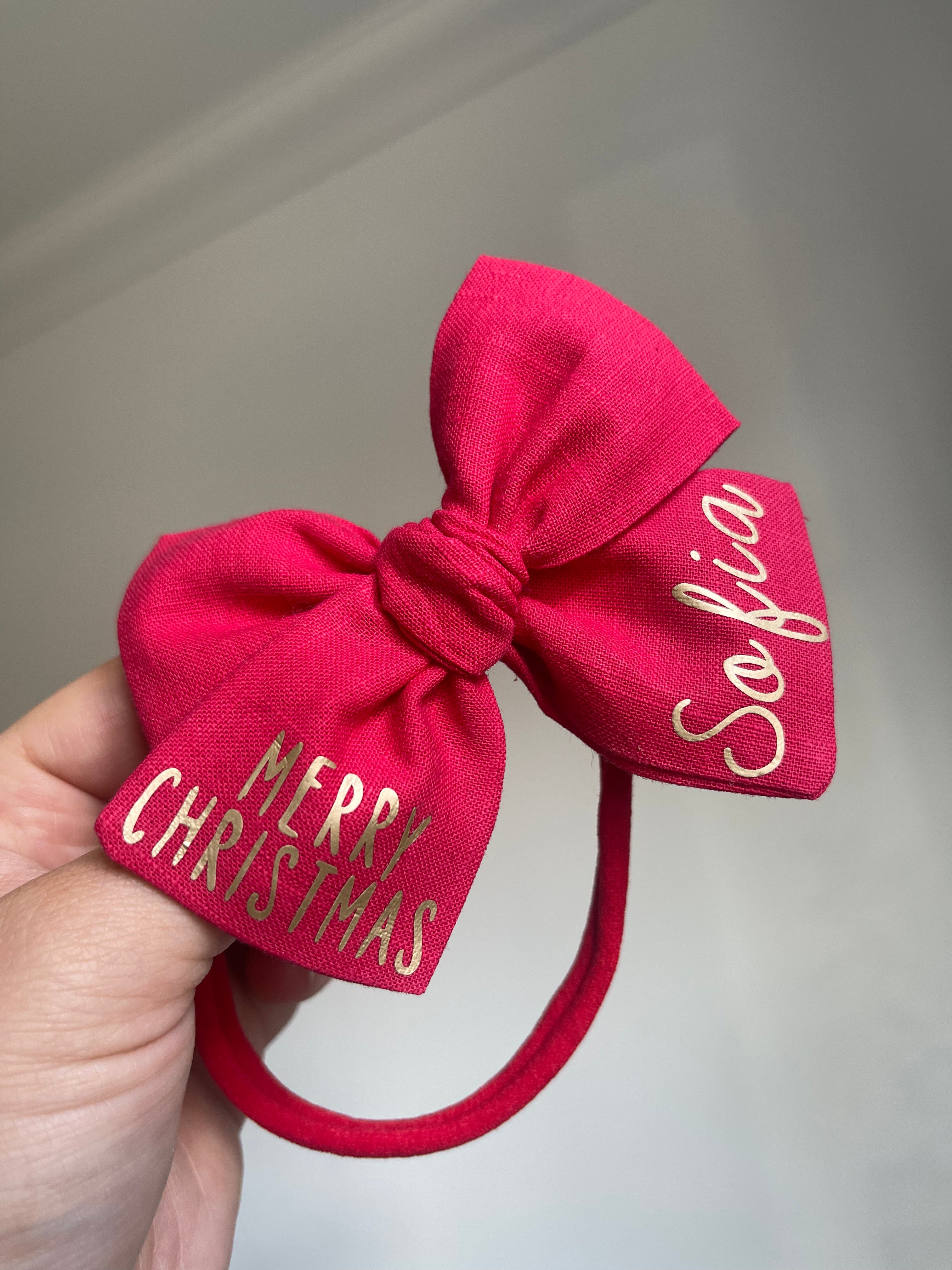 Merry Christmas sweetheart bow | Clip, headband or bobble