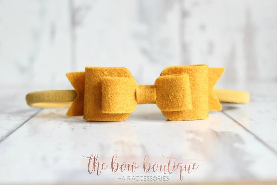 Double felt bows | 25 colours | Clip or headband