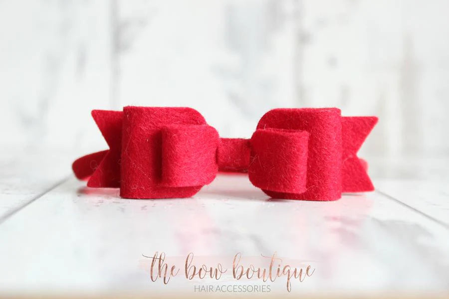 Double felt bows | 25 colours | Clip or headband