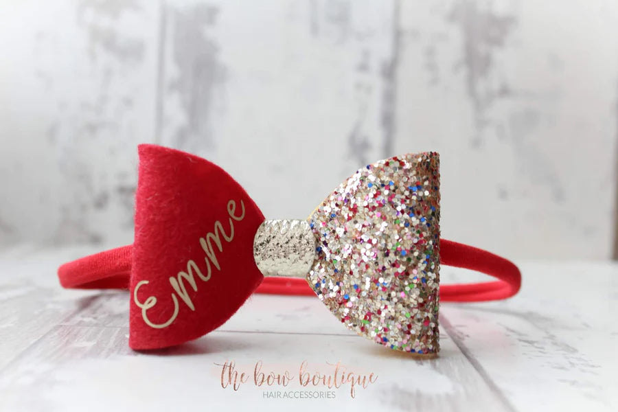 Christmas personalised bow | Clip or headband