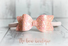 Load image into Gallery viewer, Small chunky glitter bows (25 Colours)