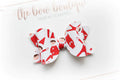Red elf medium deluxe bow | Clip or headband
