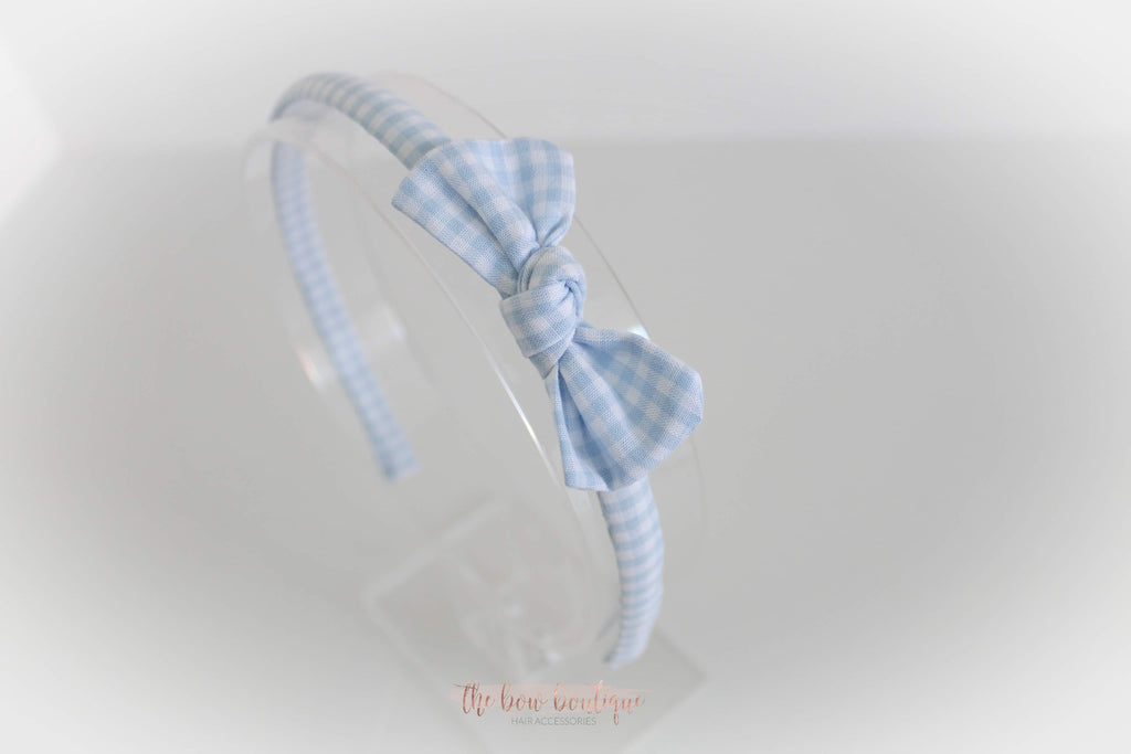 School gingham knot Alice headbands | 7 colours.