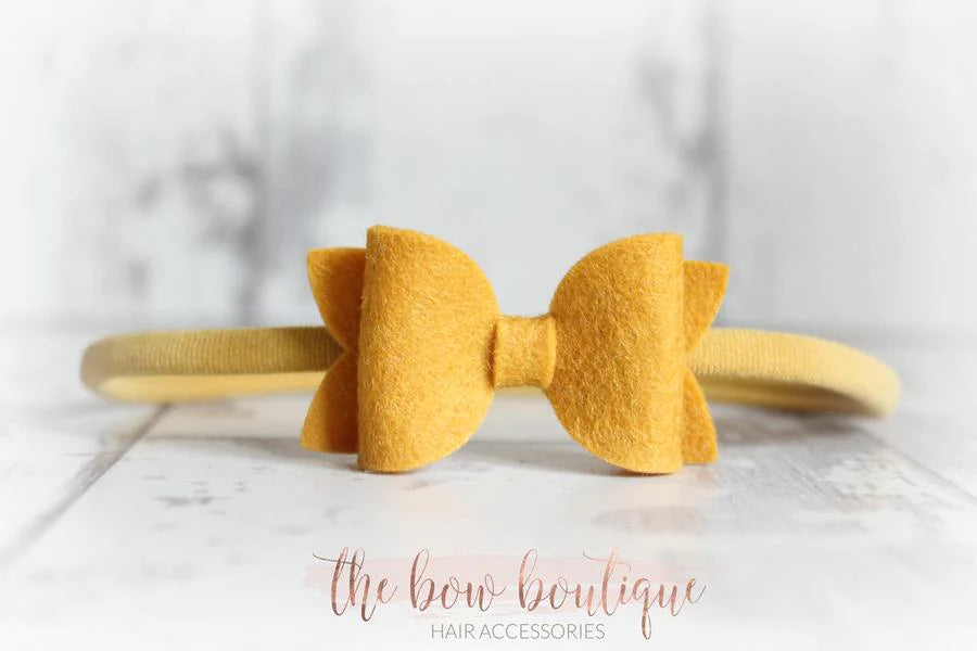 Mini deluxe felt bows | 25 Colours | Clip or headband