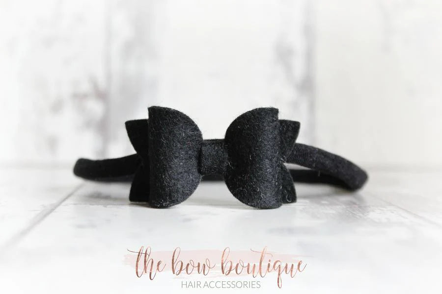 Mini deluxe felt bows | 25 Colours | Clip or headband