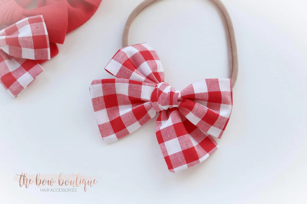 Red checked bows