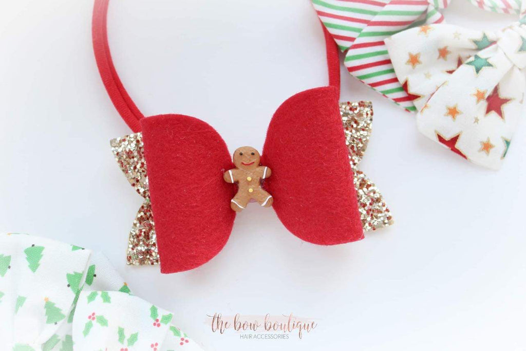 Christmas gingerbread bow | Clip or headband