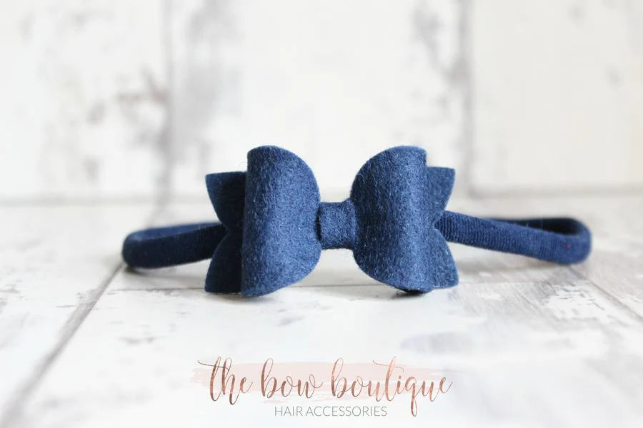 Mini deluxe felt bows | 25 Colours | Clip or headband
