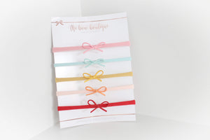 Petite summer suede bow headband set