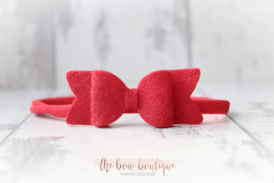 Small chunky felt bows | 25 Colours | Clip or headband