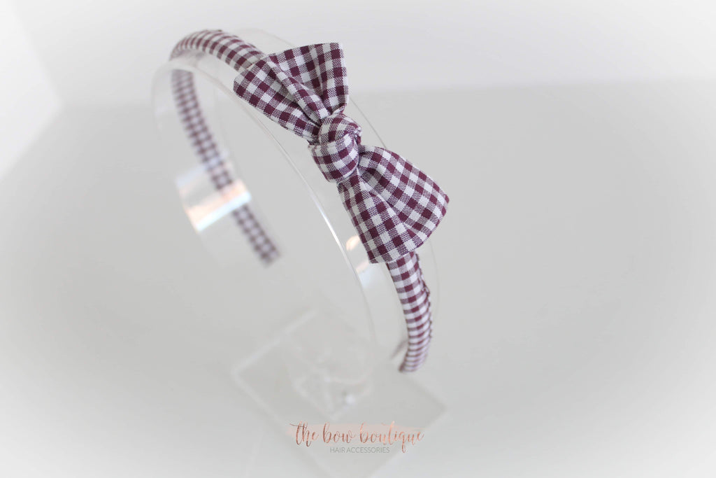 School gingham knot Alice headbands | 7 colours.