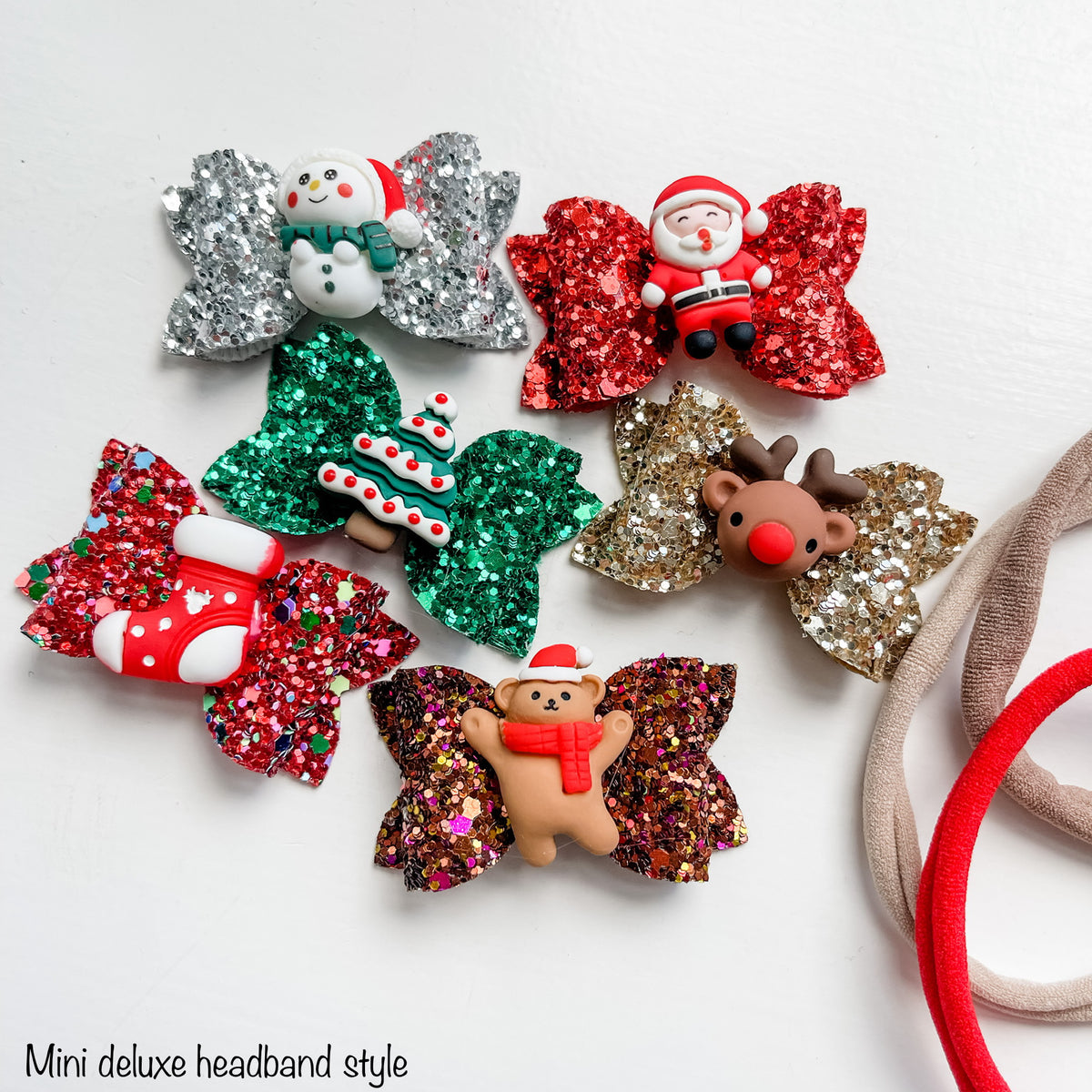 Christmas mini bow | Clip, headband or bobble