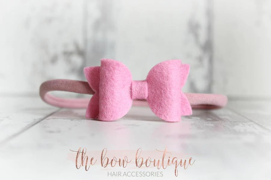 Mini deluxe felt bows | 25 Colours | Clip or headband