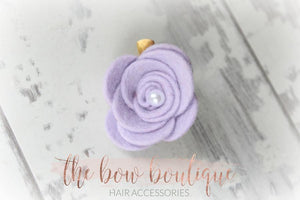 Large felt flower clips with pearl (26 Colours)