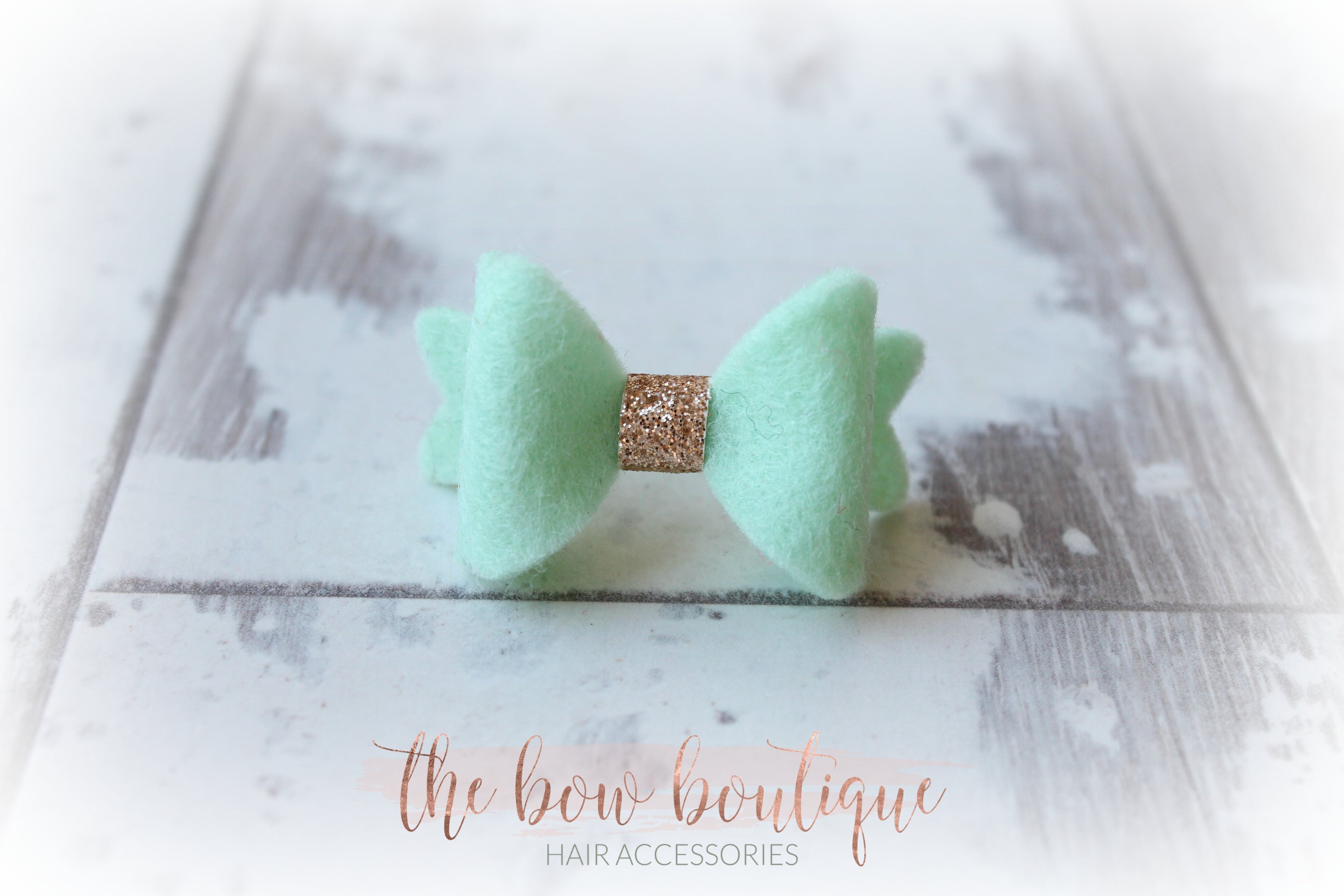 Mini baby felt gold centre bows | 25 Colours | Clip or bobble