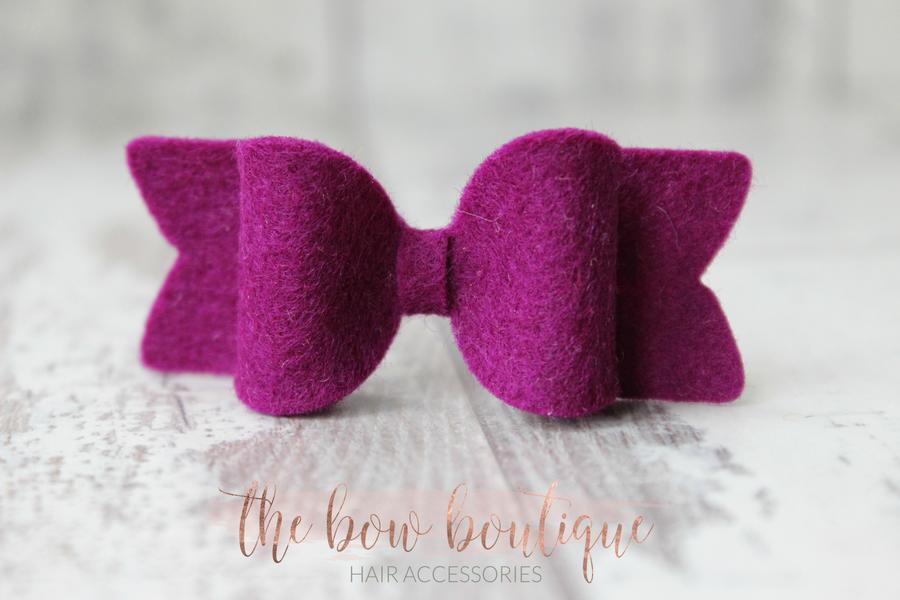 Small chunky felt bows | 25 Colours | Clip or headband