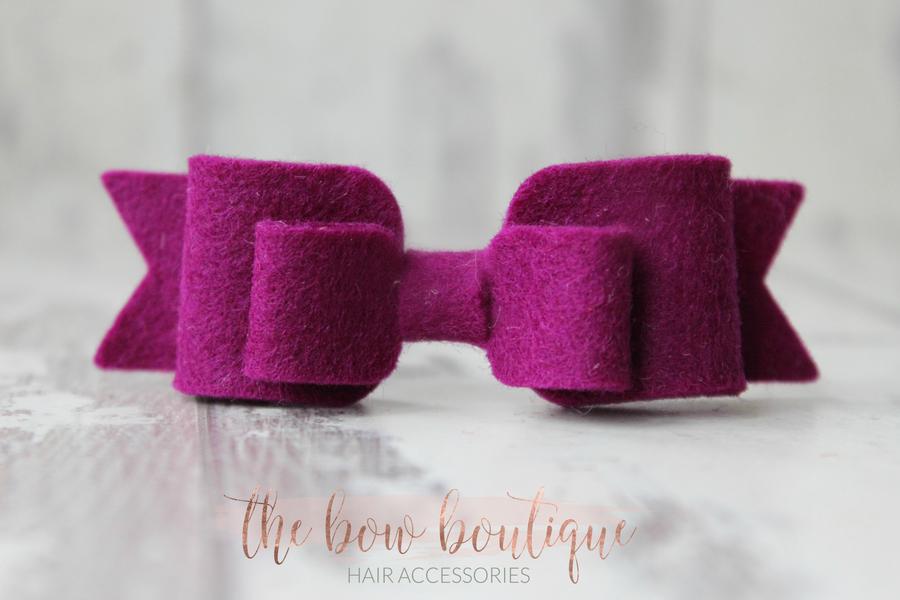 Double felt bows | 25 colours | Clip or headband