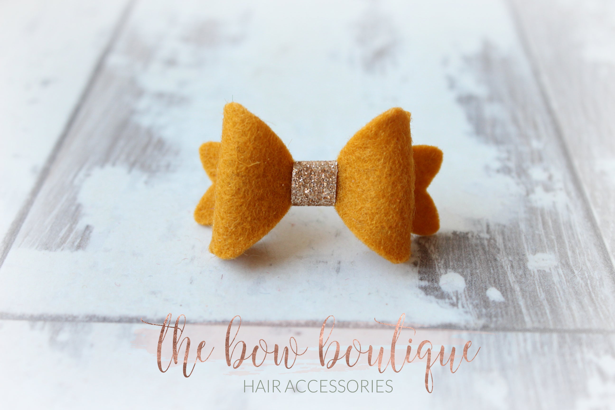 Mini baby felt gold centre bows | 25 Colours | Clip or bobble