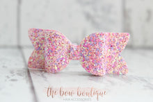 Load image into Gallery viewer, Small chunky glitter bows (25 Colours)