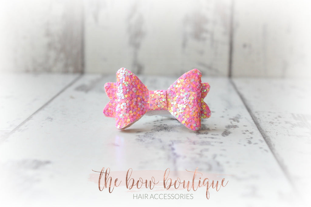 Mini baby glitter bows | 20 Colours | Clip or bobble