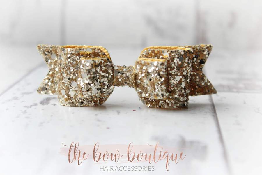 Double glitter bows | 20 colours | Clip or headband