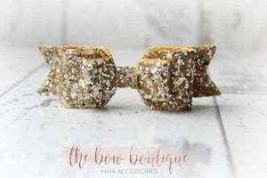 Double glitter bows (25 colours)