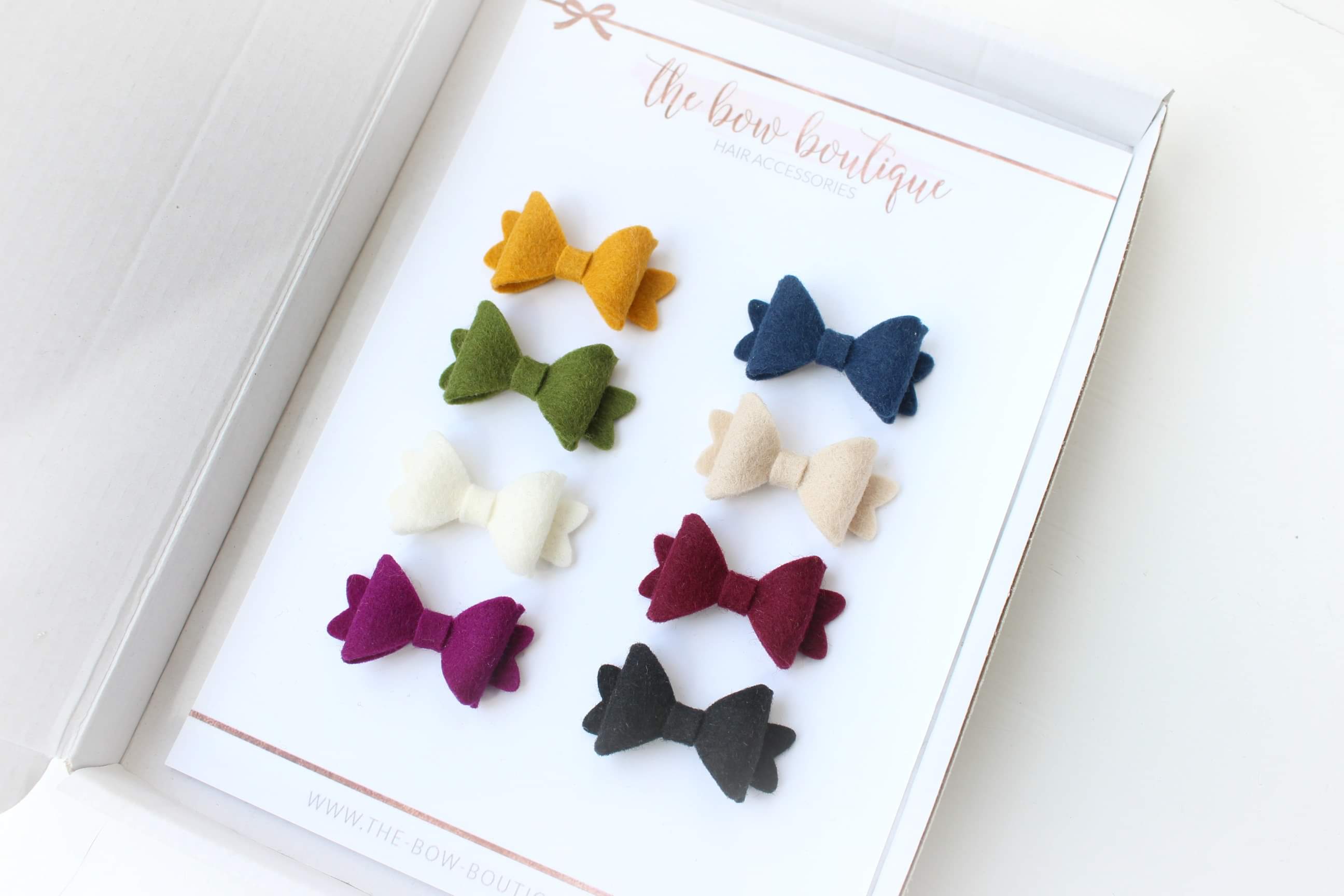 Set of 8 autumn mini baby bows l clips or bobbles