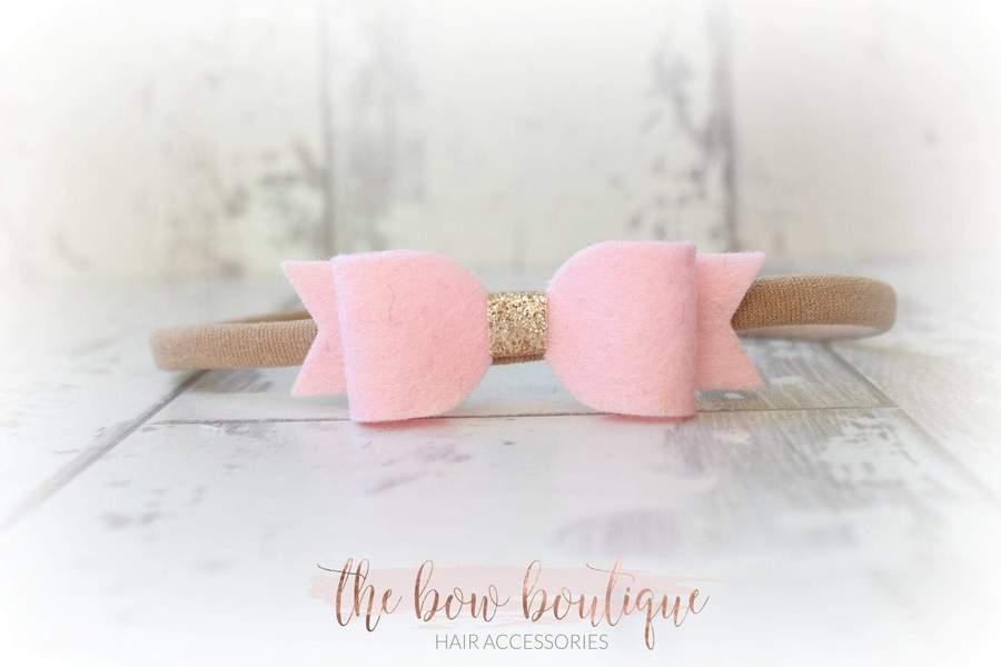 Small vintage bows with gold centre  | 12 Colours | Clip or headband