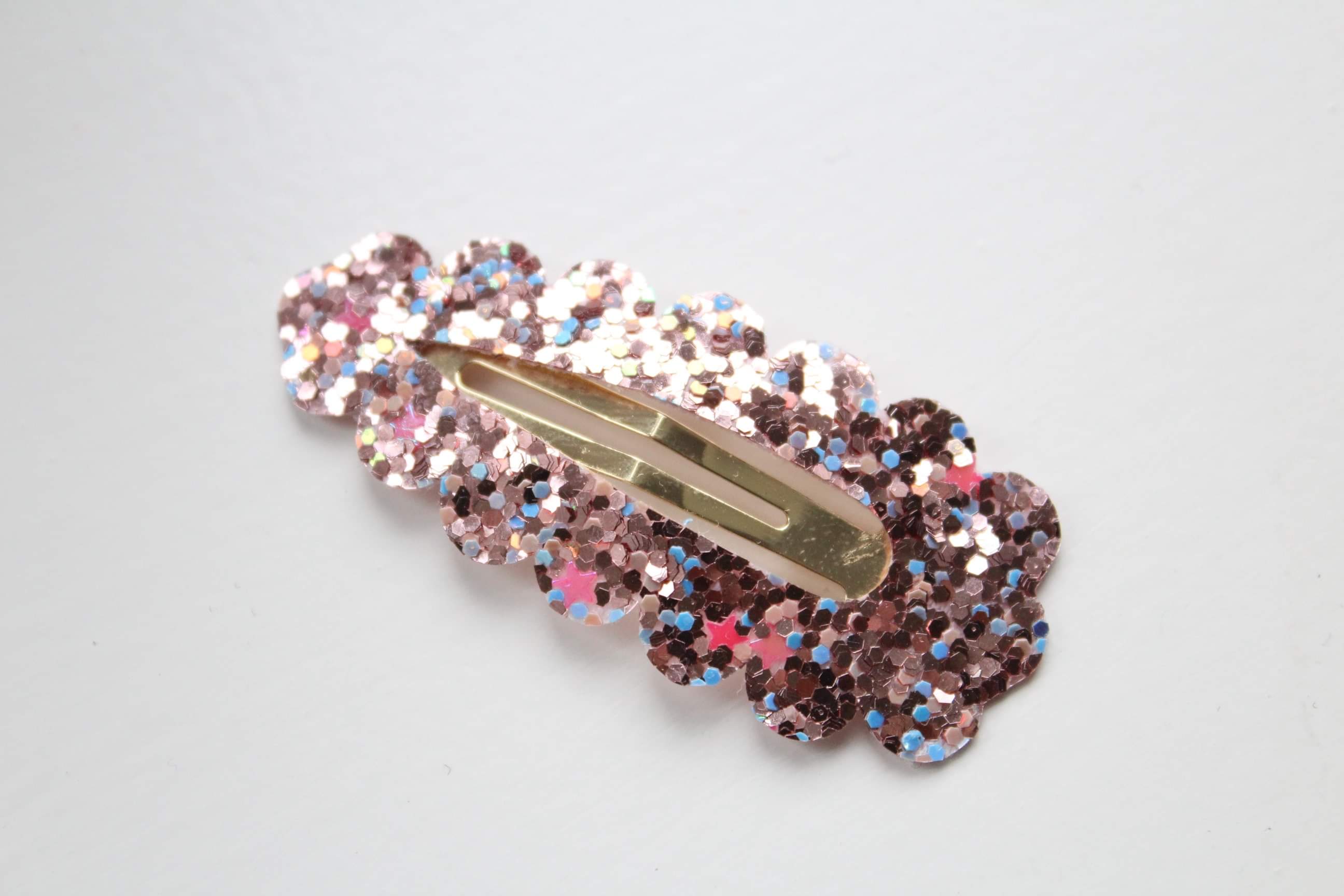 Glitter scalloped snappy clips | 20 Colours
