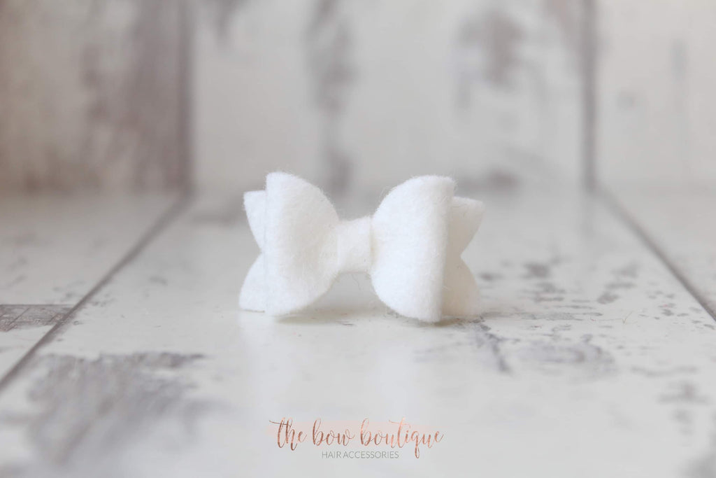 Petite deluxe felt bows | 25 Colours | Clip or bobble