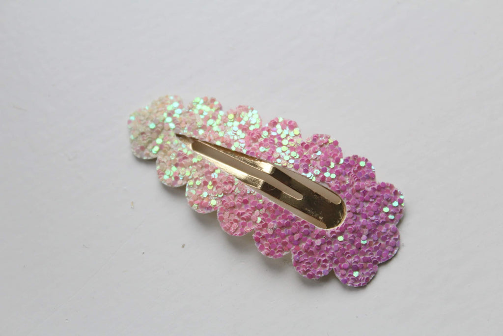 Glitter scalloped snappy clips | 20 Colours