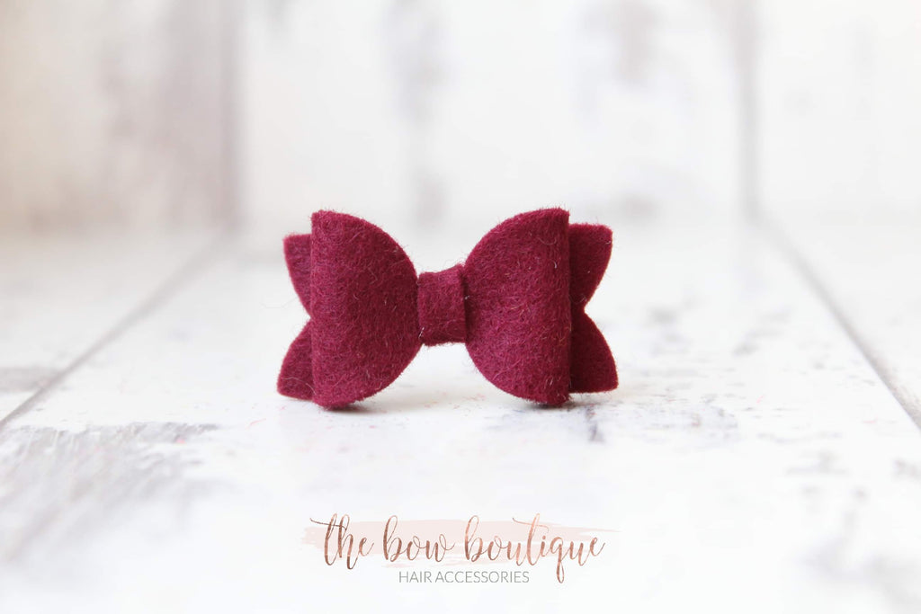 Petite deluxe felt bows | 25 Colours | Clip or bobble