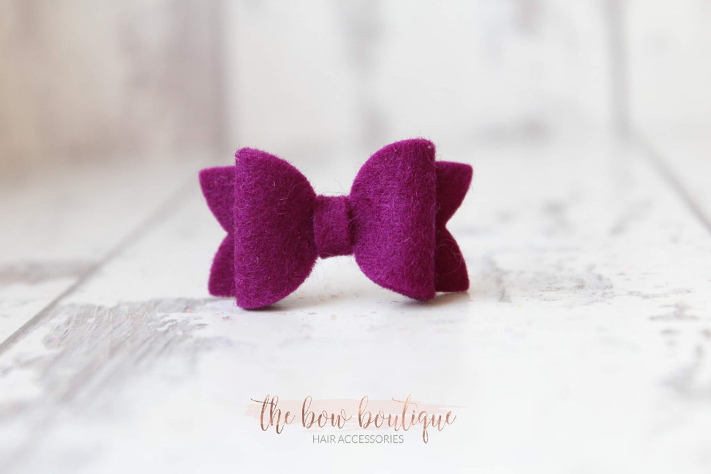 Petite deluxe felt bows | 25 Colours | Clip or bobble