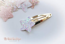 Load image into Gallery viewer, Glitter star snappy clips (25 colours)