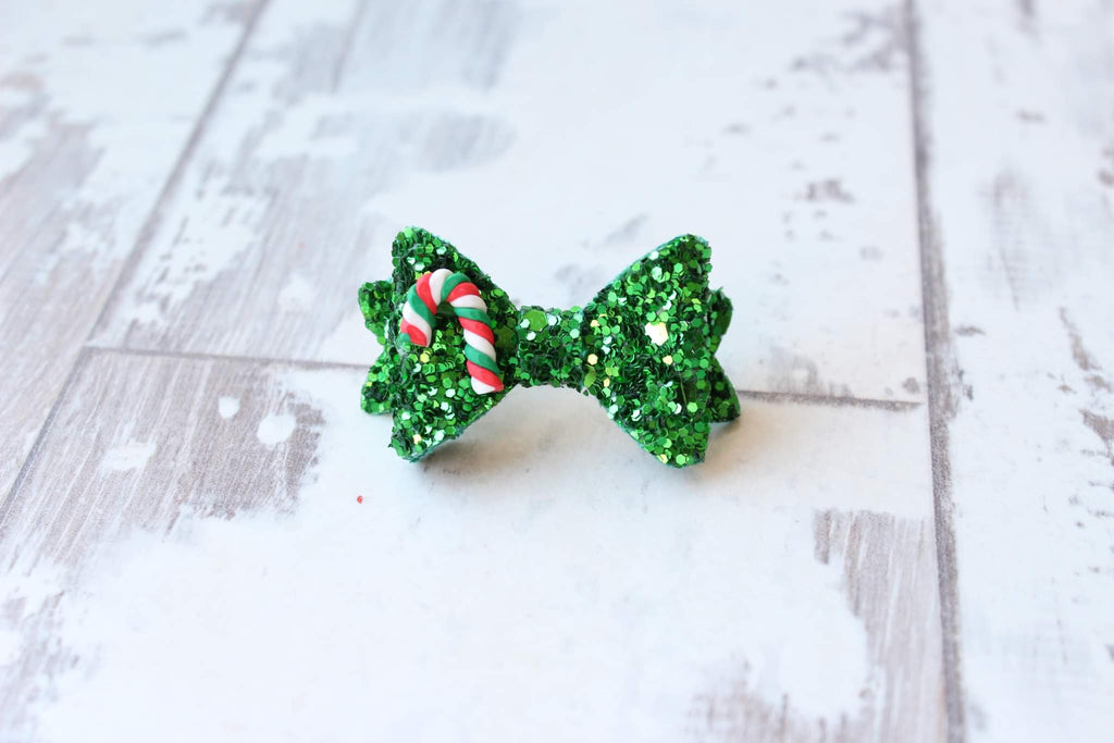 Mini baby candy cane bow | Clip or bobble