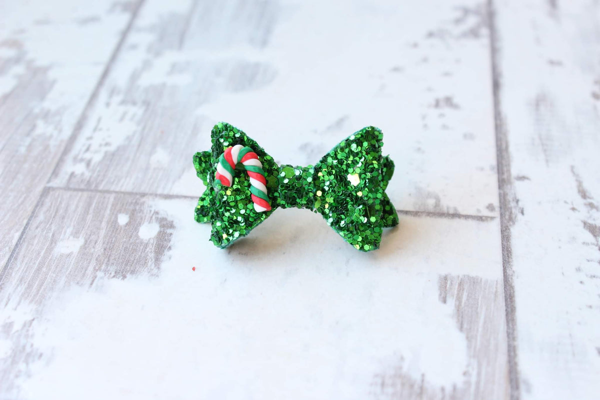 Mini baby candy cane bow | Clip or bobble