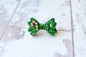 Mini baby candy cane bow | My first clip or bobble