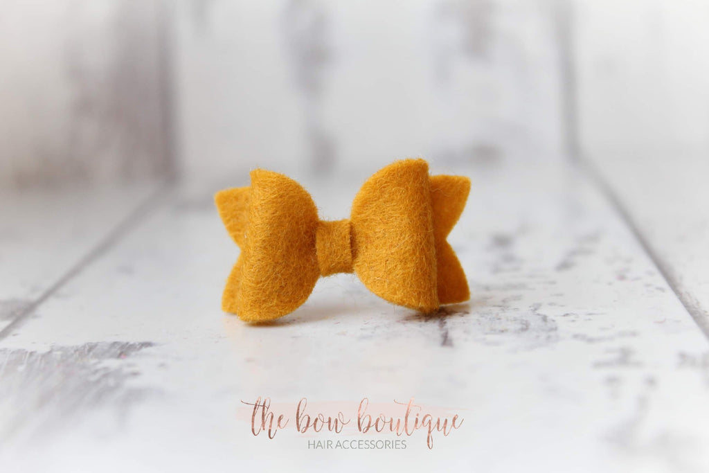 Petite deluxe felt bows | 25 Colours | Clip or bobble