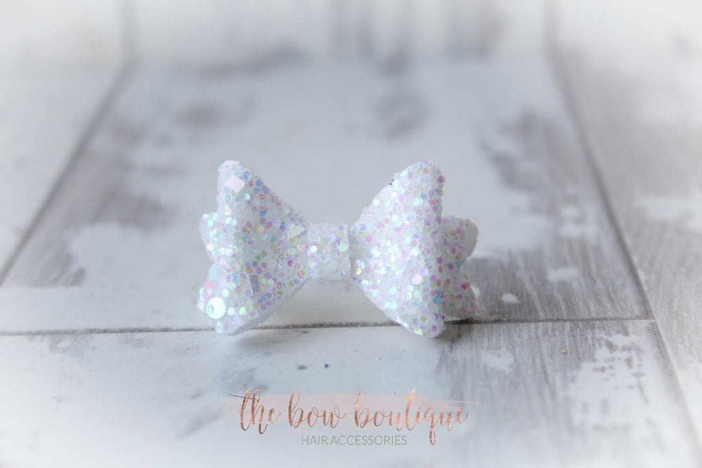 Mini baby glitter bows | 20 Colours | Clip or bobble