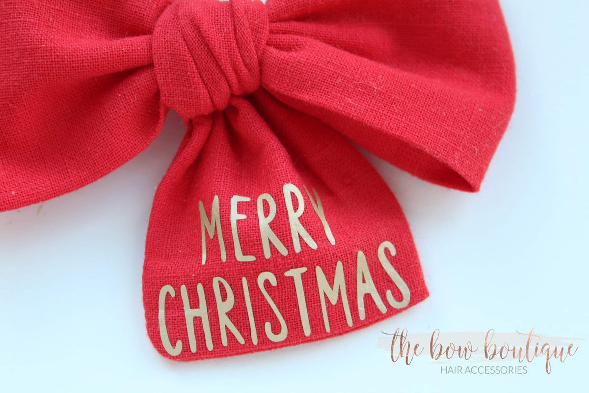 Merry Christmas sweetheart bow | Clip, headband or bobble