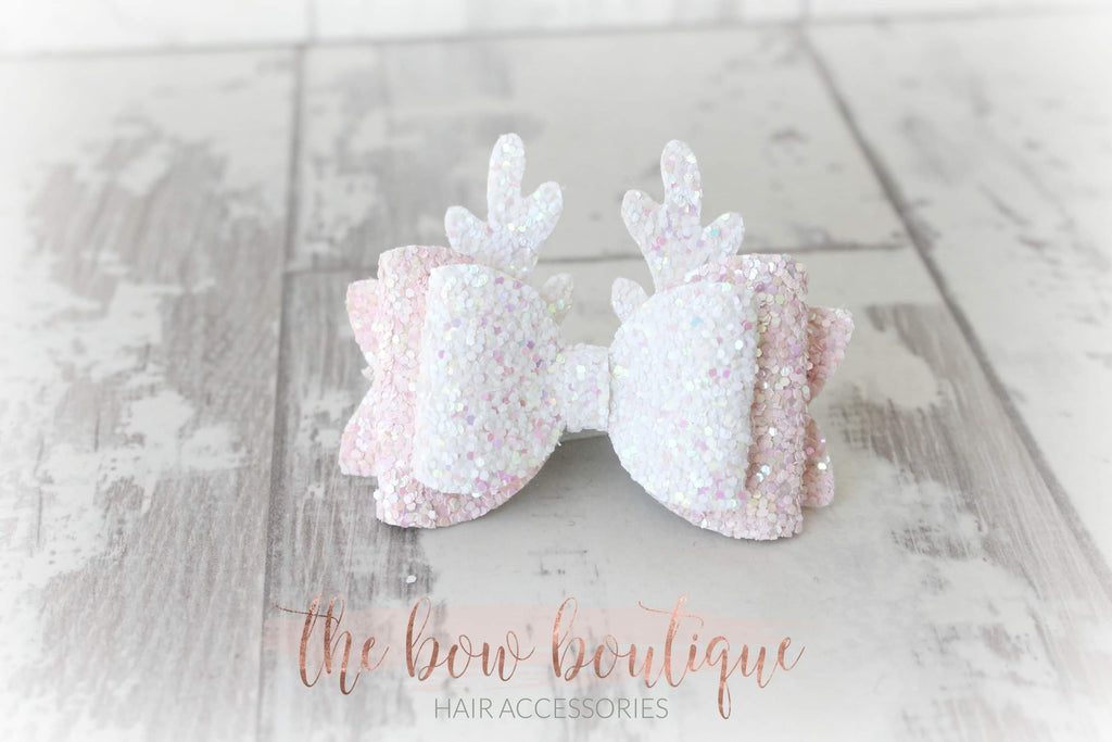 Pink antler bow clip