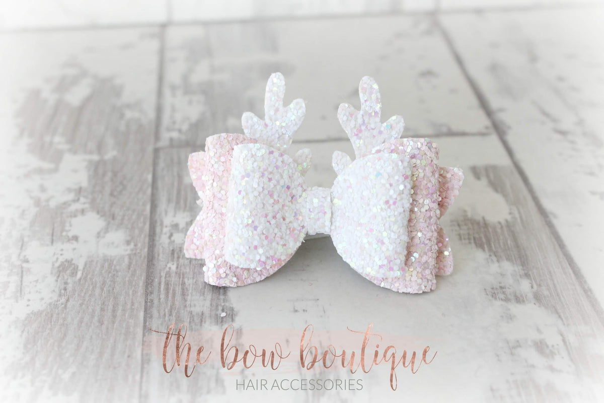 Pink antler bow clip